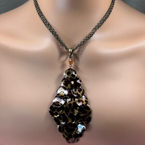 Stylish Leopard Design & Antique Gold Statement Necklace